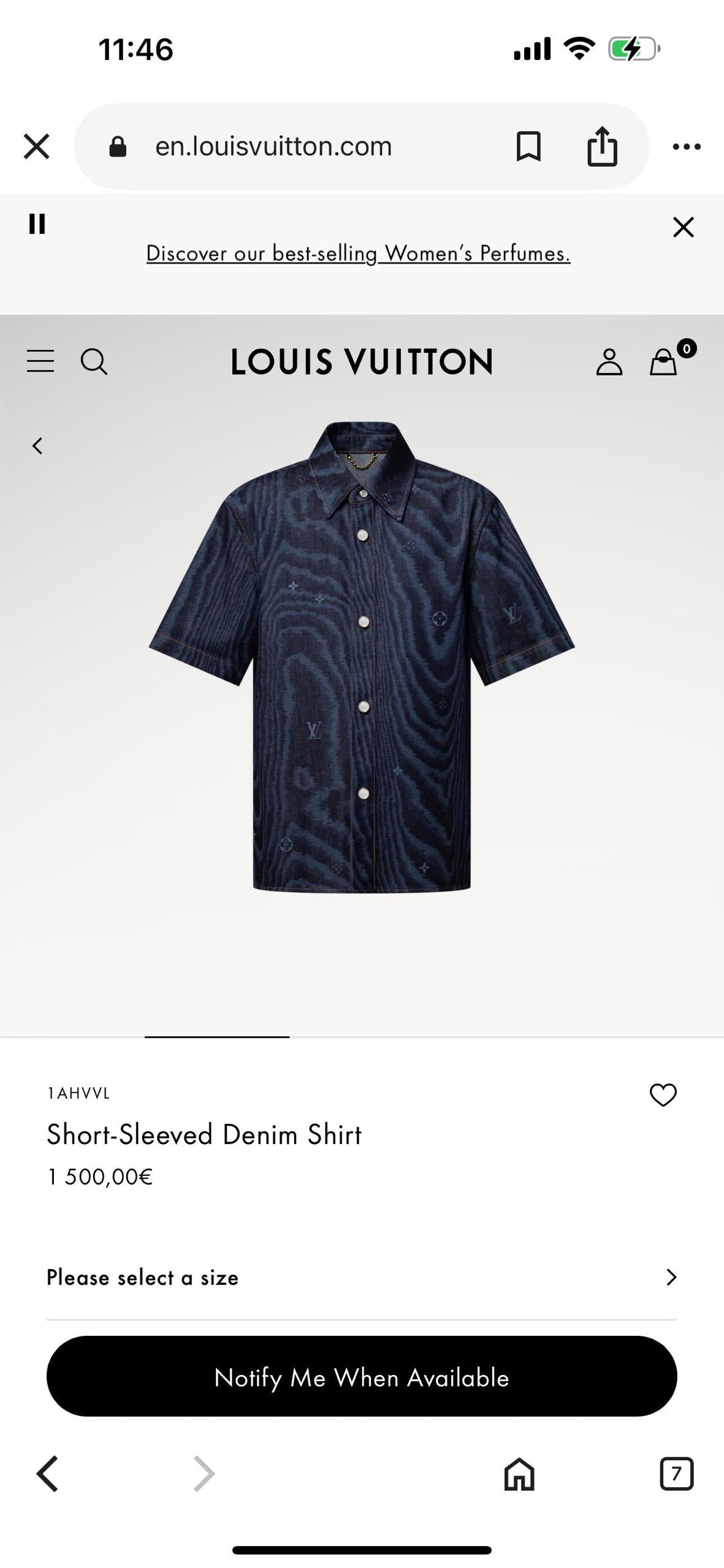 Louis Vuitton Denim Short Sleeve Shirt