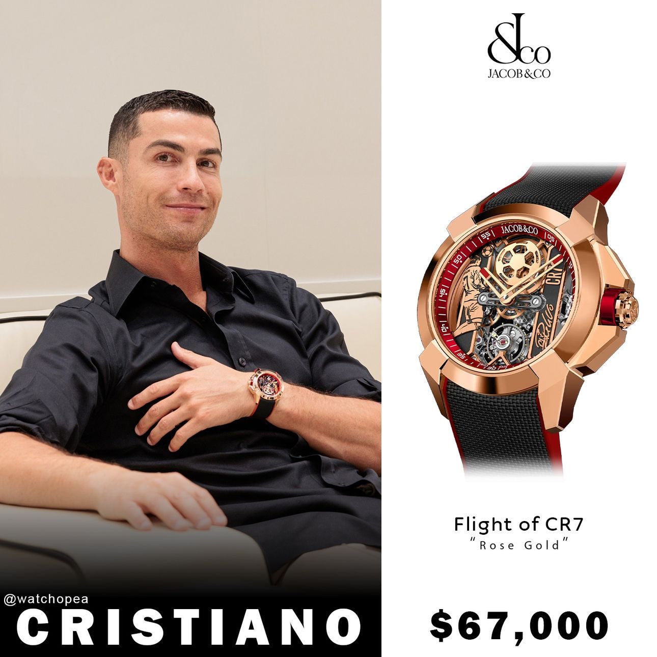 Jacob & Co. CR7 Watch 2 Colors