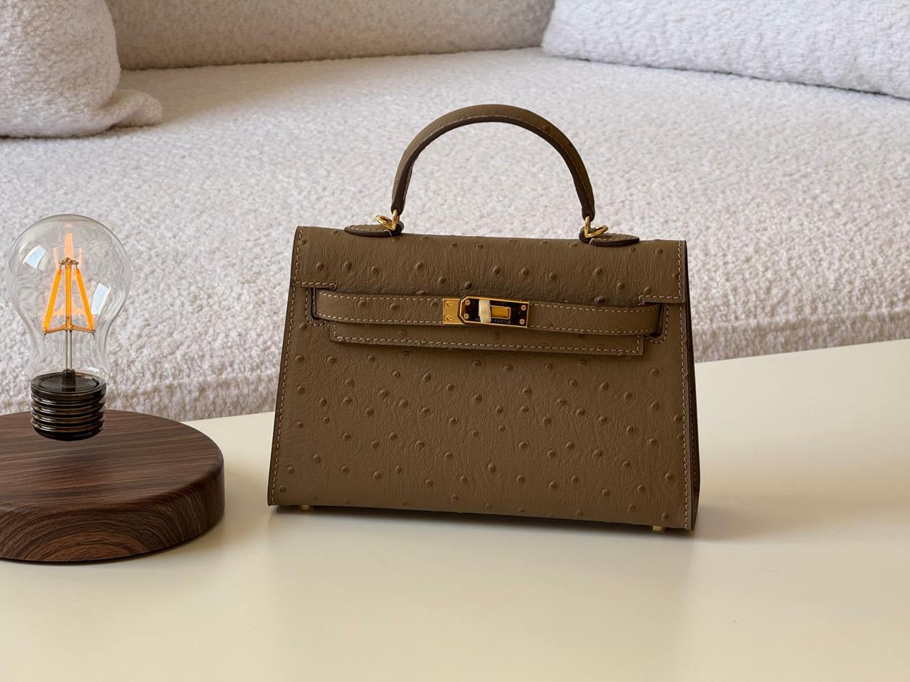 Hermes Mini Kelly Ostrich Sling Bag 4 colors