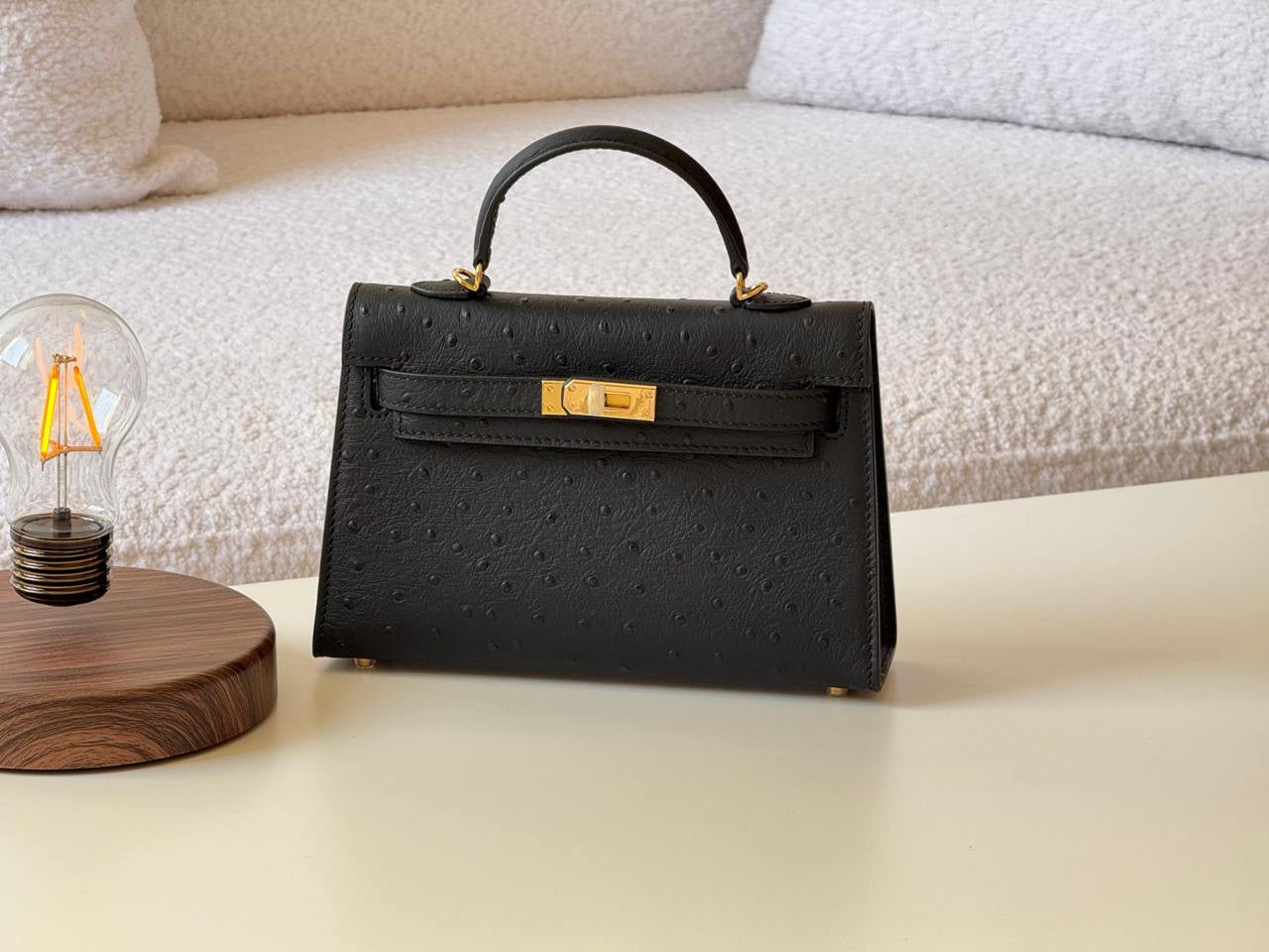 Hermes Mini Kelly Ostrich Sling Bag 4 colors