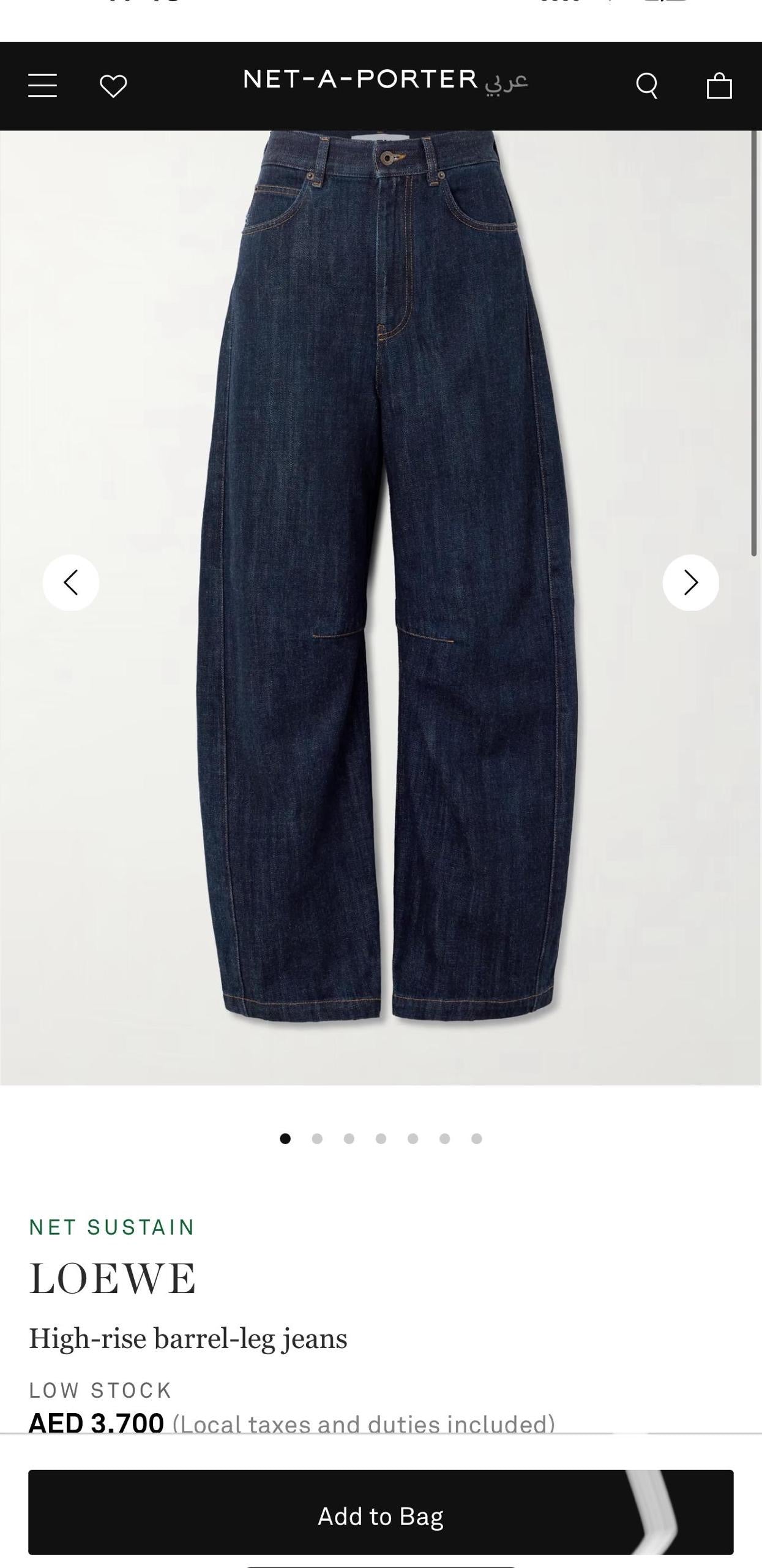 Loewe High Rise Barrel Leg Jeans Pants
