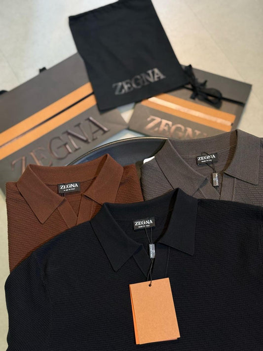 Zegna Cashmere Polo Shirt 3 colors