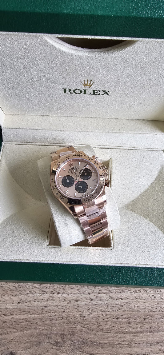Rolex Daytona 40mm Rose Gold Sundust Dial Oyster Watch