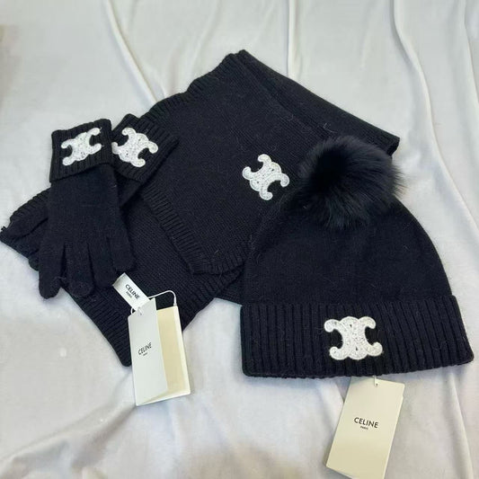 Celine Set (scarf-Gloves-Beanie)