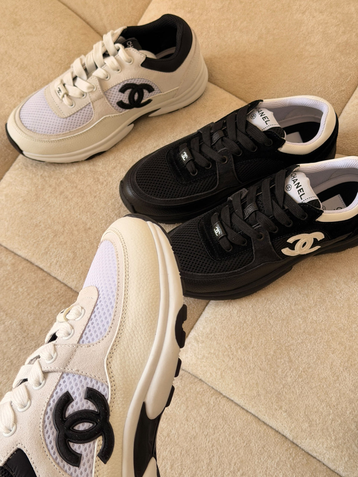 Chanel Sneakers - White, Black