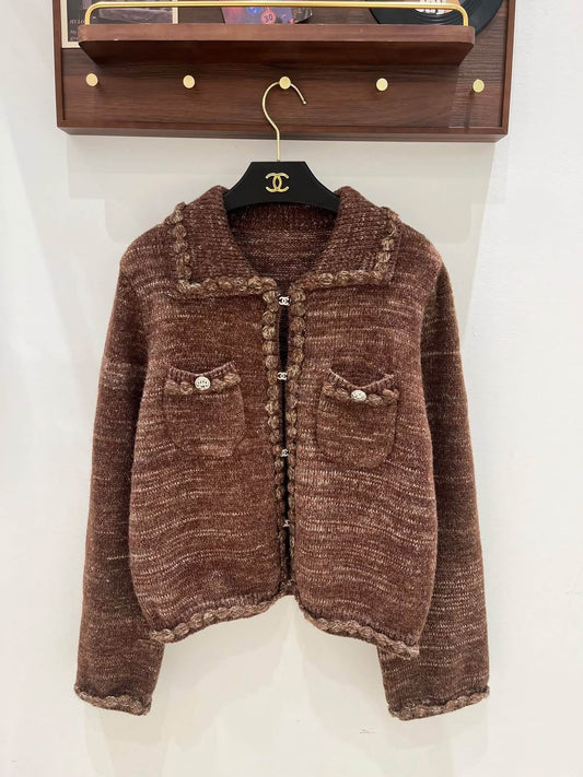 Chanel Pocket Cardigan - Brown, Blue