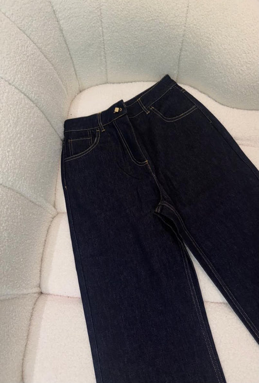 Louis Vuitton Wide-Leg Jeans Pants - Navy