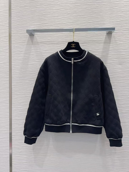 Chanel Diamond-Quilted Tracksuit - Navy