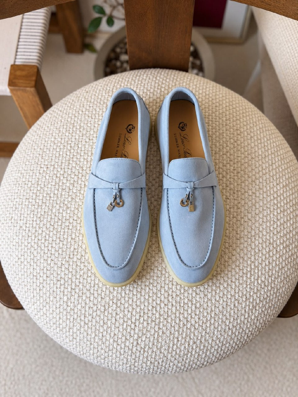 Loro Piana Loafers - Beige Suede, Beige, White, Grey