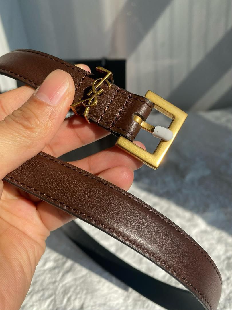 YSL Belt - Brown