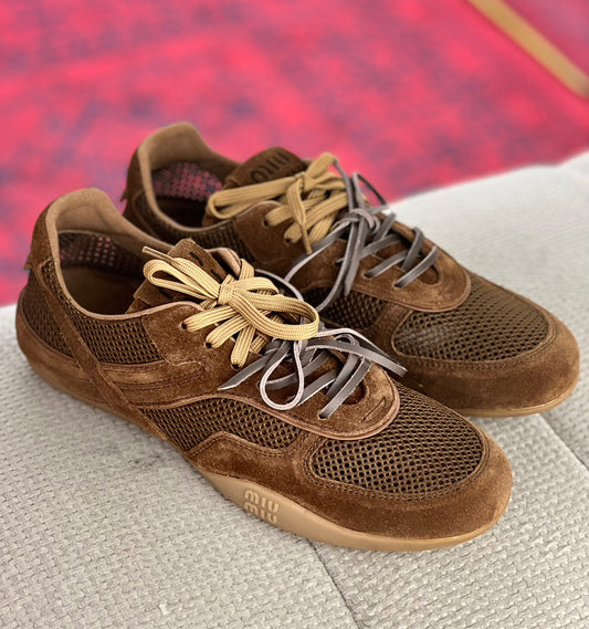 Miu Miu Sneakers - Brown, White, Beige