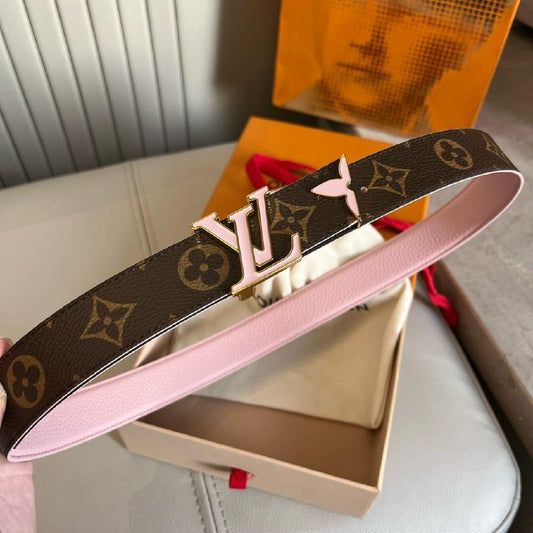 Louis Vuitton Initial Buckle Belt - Pink Monogram