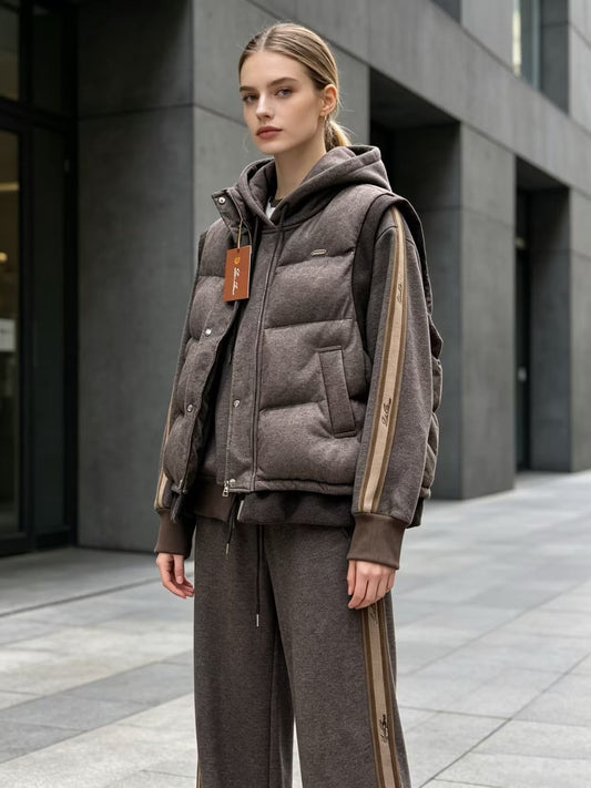 Loro Piana Hooded Vest Set - Grey