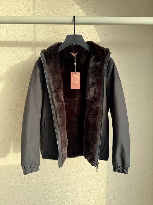 Loro Piana Gathered Bomber Jacket - Black