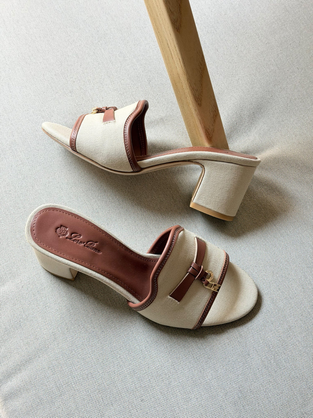 Loro Piana Heels - White & Grey, Beige & Brown, White & Brown