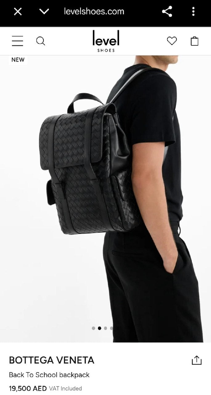 Bottega Veneta Woven Backpack - Black