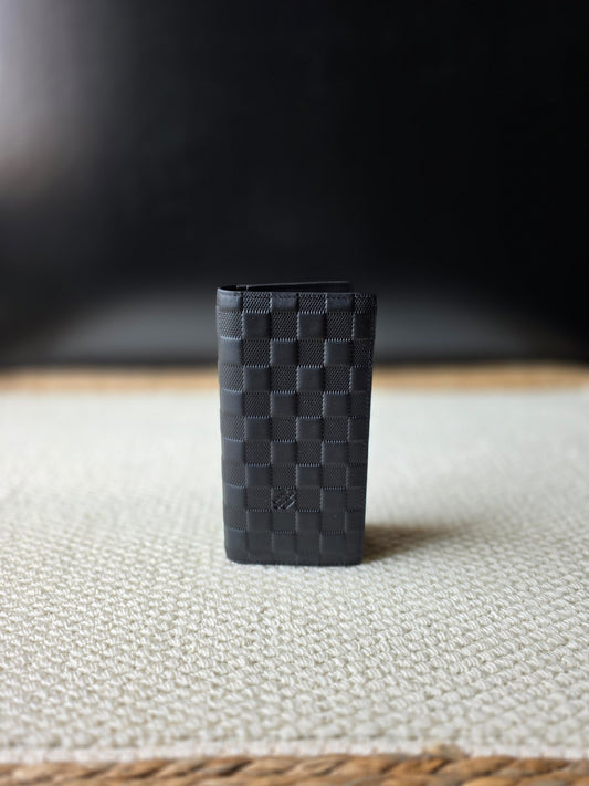 Louis Vuitton Brazza Checkered Wallet - Black Embossed