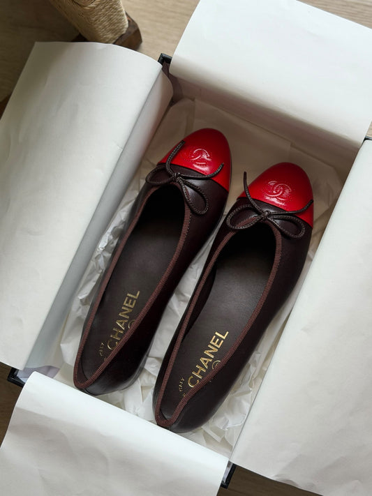 Chanel Ballerina - Brown & Red