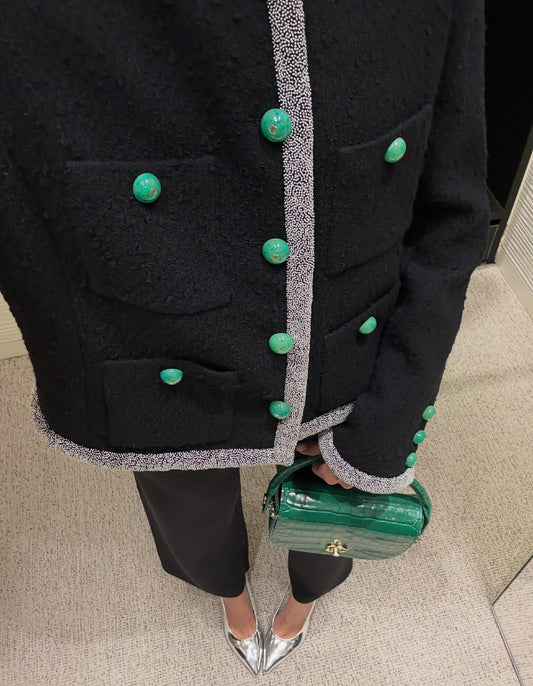 Chanel Tweed Trim Jacket - Black