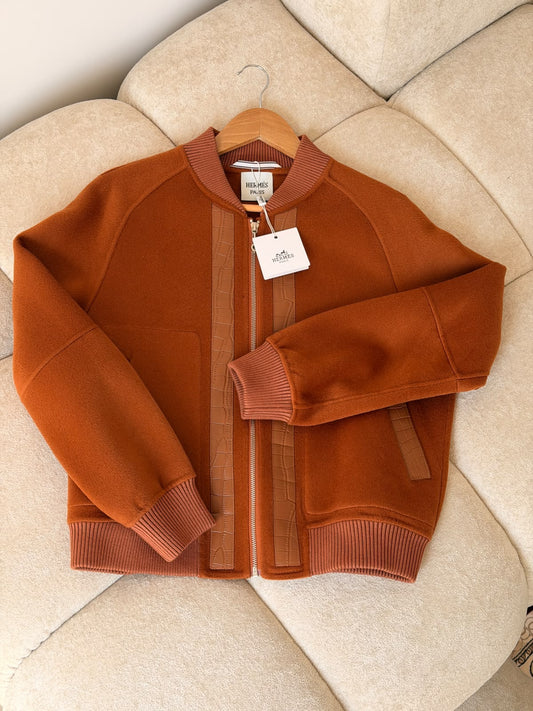 Hermès Bomber Jacket - Orange, Black, White