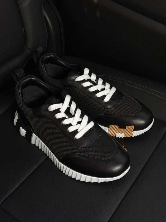 Hermes Ribbed Sole Sneakers - Black