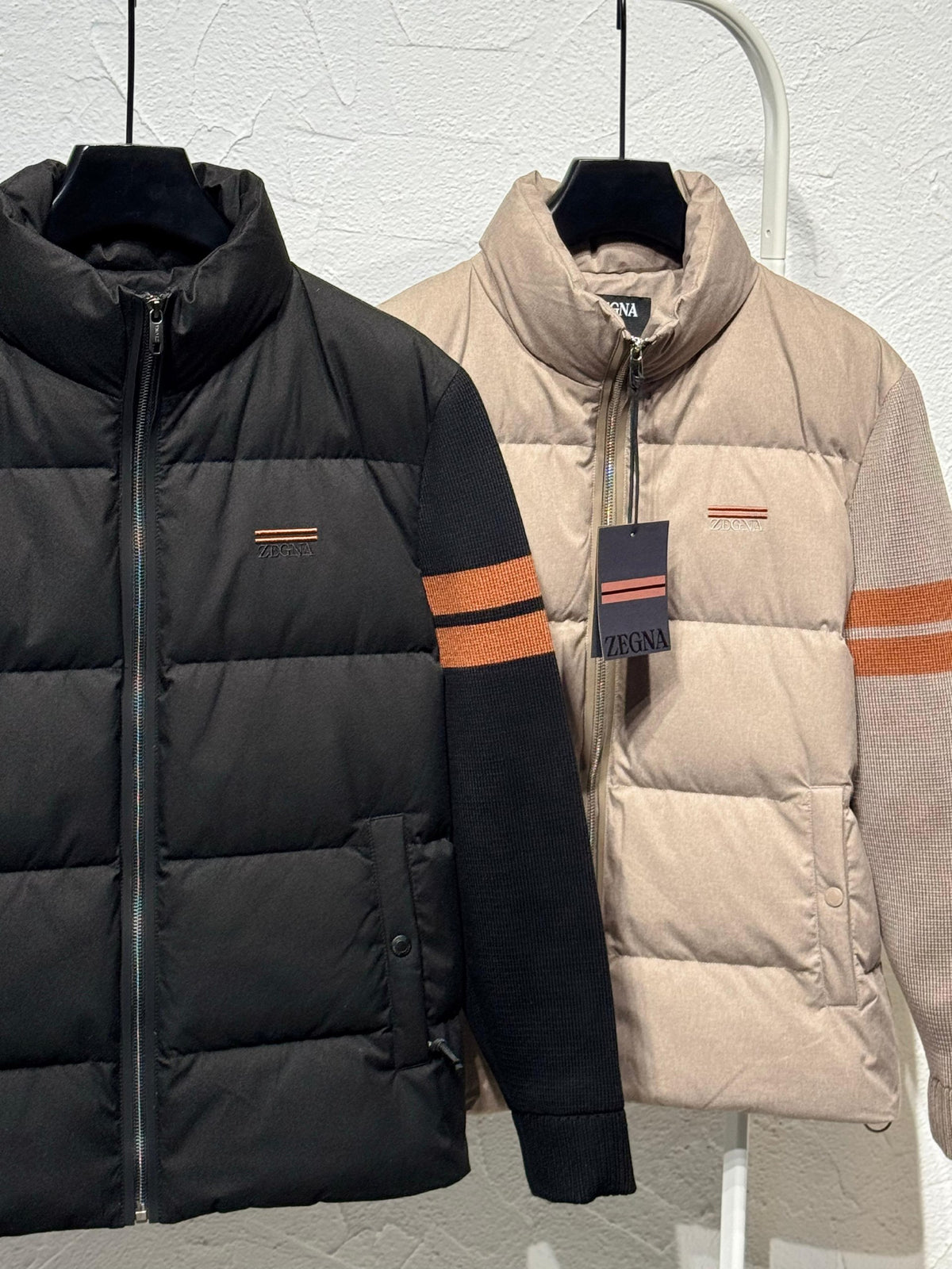 Zegna Puffer Jacket - Beige, Black