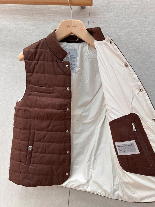 Brunello Cucinelli Quilted Vest - Brown