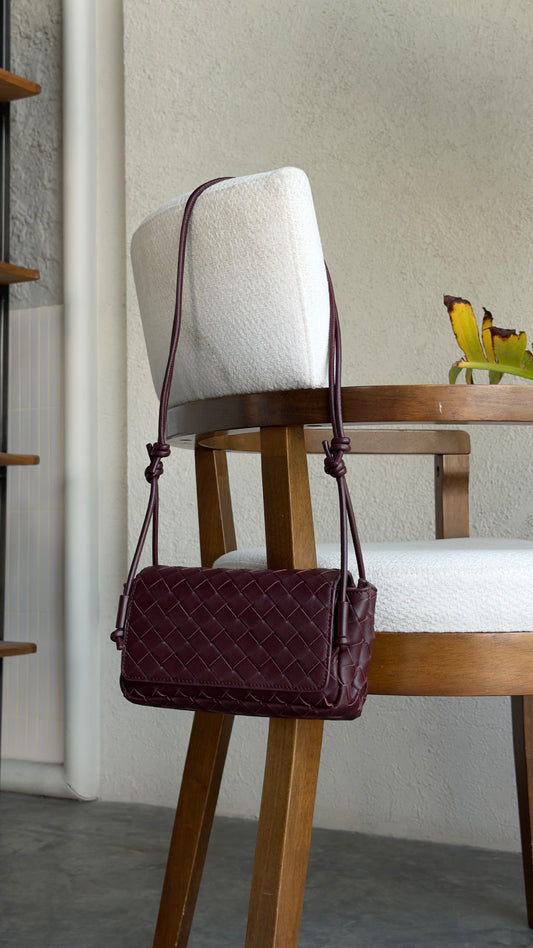 Bottega Veneta Notturno Crossbody Bag - Burgundy