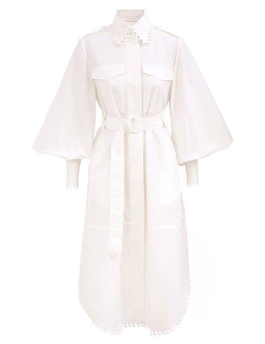 Zimmermann Belted Dress - White