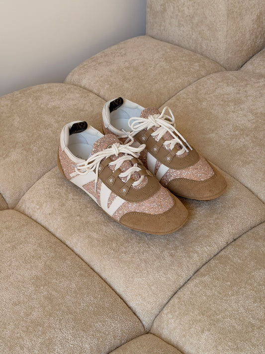 Louis Vuitton Stud-Trim Sneakers - Beige & Brown