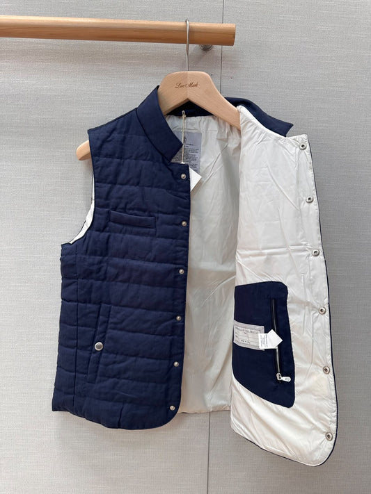 Brunello Cucinelli Quilted Vest - Navy