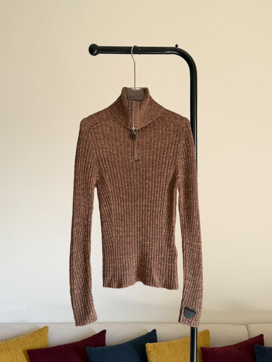 Louis Vuitton Ribbed Zip Sweater - Brown