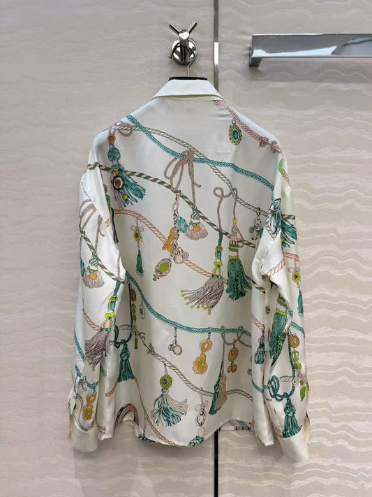 Versace Tassel-Motif Shirt - White