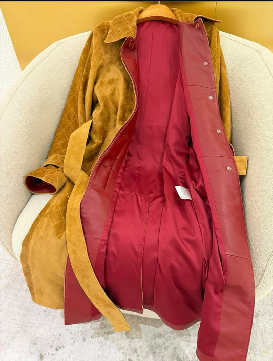 Chanel Quilted Belted Coat - Brown