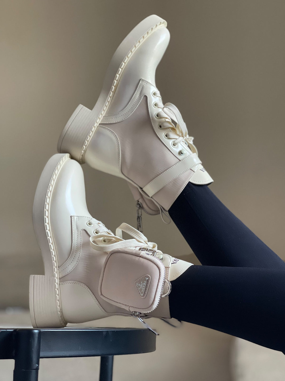 Prada Boots - Black, White