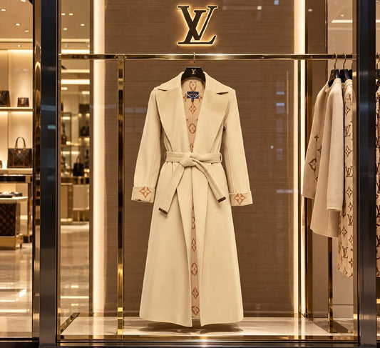 Louis Vuitton Belted Coat - White Monogram