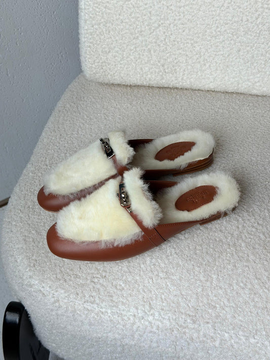 Hermès Mule - Brown & White