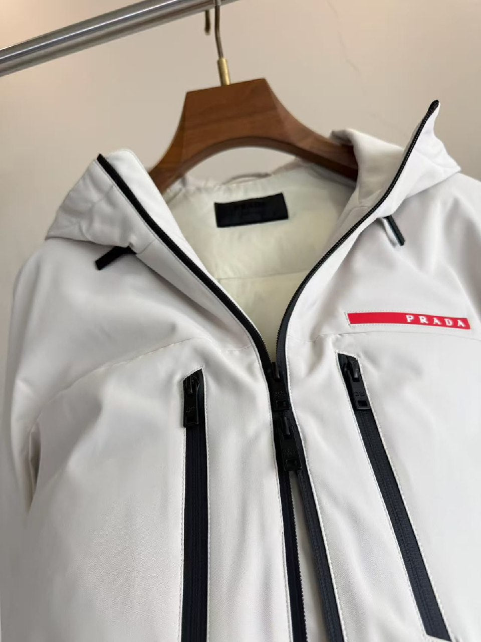 Prada Hooded Jacket - Black, White