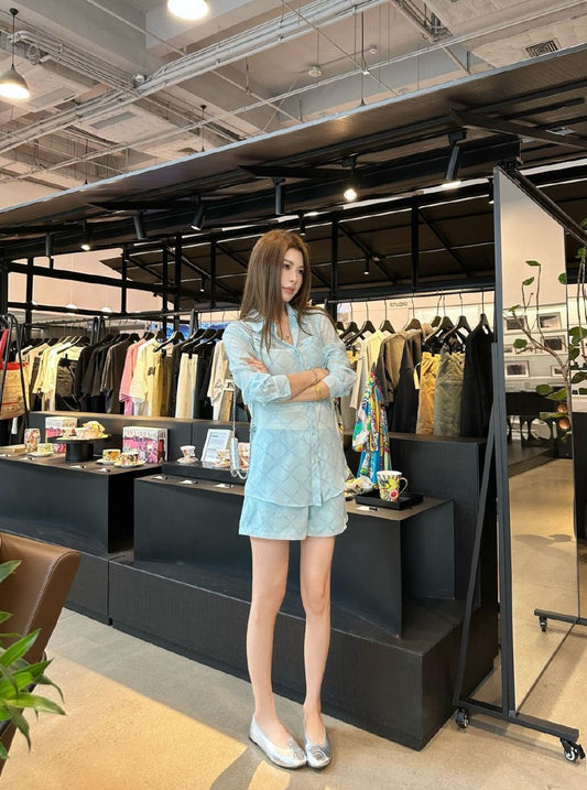 Louis Vuitton Shirt And Shorts Set - Light Blue