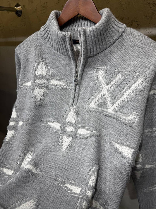 Louis Vuitton Distressed-Motif Sweater - Grey Monogram