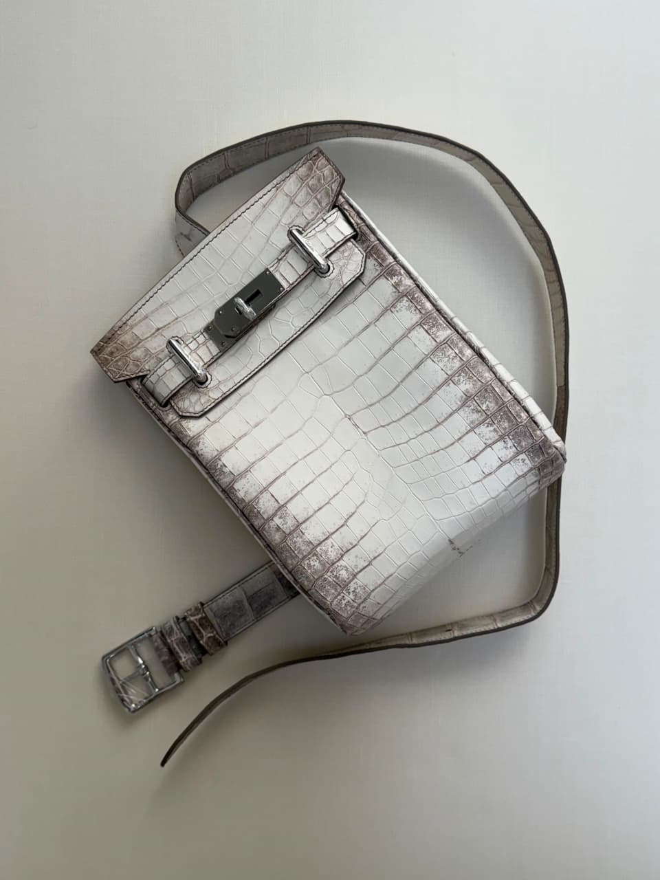 Hermes Crossbody Bag - White Embossed
