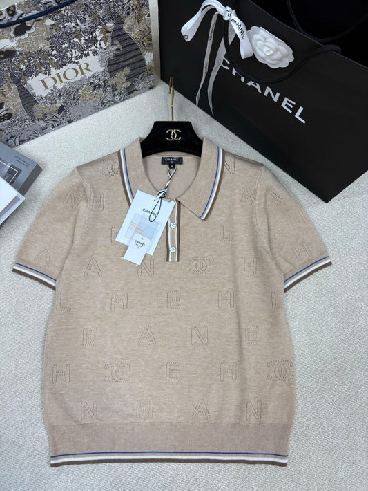 Chanel Polo Shirt - Beige, Pink