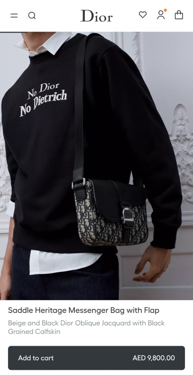 Dior Crossbody Bag Saddle Flap - Beige Monogram
