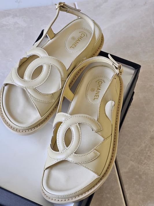 Chanel Slippers - White, Black, Beige, Brown