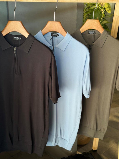 Zegna Zipper Polo Shirt 3 colors