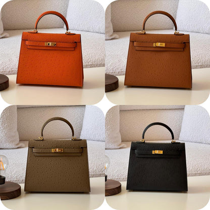 Hermes Kelly Ostrich Sling Bag 4 colors