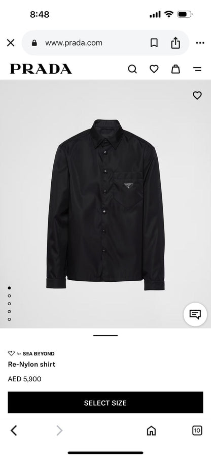 Prada Re-Nylon Long Sleeve Shirt