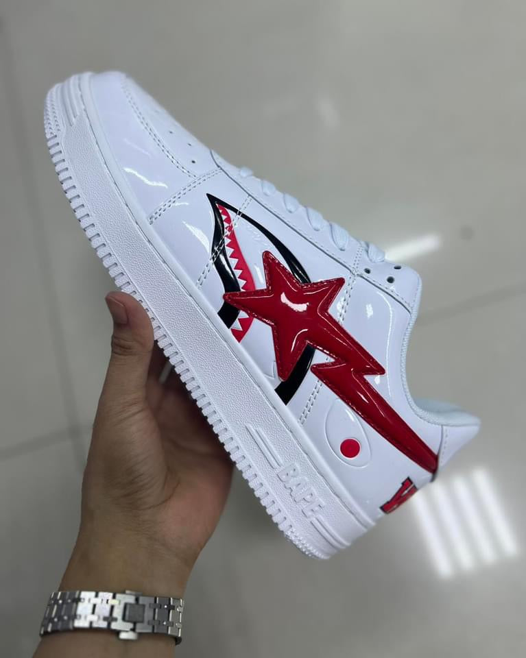 Air Force X Bapesta white Shark