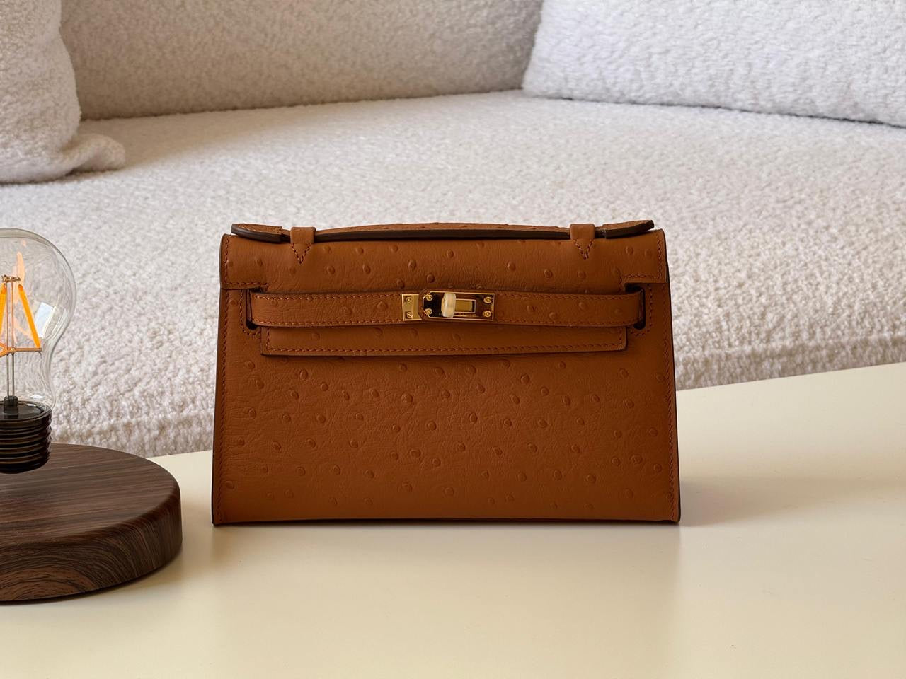Hermes Pochette Ostrich Sling Bag 4 colors