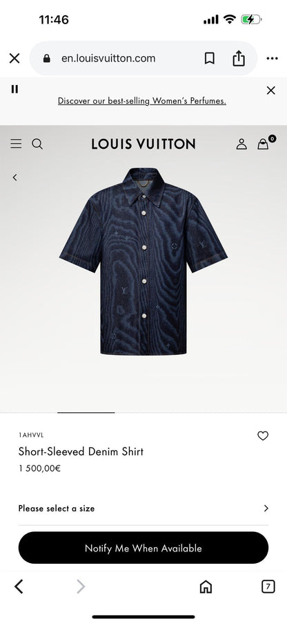 Louis Vuitton Denim Short Sleeve Shirt